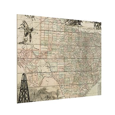 Trademark Fine Art Map Of Texas Wood Slat Wall Art