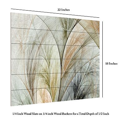 Trademark Fine Art Fractal Grass V Wood Slat Wall Art