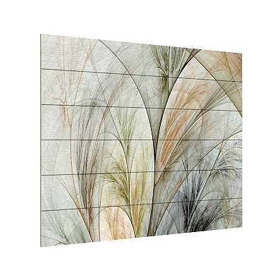 Trademark Fine Art Fractal Grass V Wood Slat Wall Art
