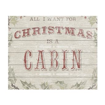 Trademark Fine Art June Erica Vess 'Cabin Christmas IV' Wood Slat Art