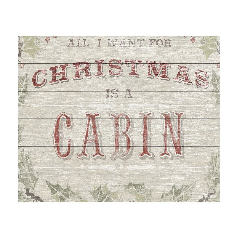 Trademark Fine Art June Erica Vess Cabin Christmas IV Wood Slat Art, Mult