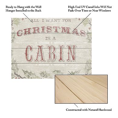 Trademark Fine Art June Erica Vess 'Cabin Christmas IV' Wood Slat Art