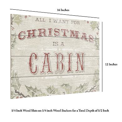 Trademark Fine Art June Erica Vess 'Cabin Christmas IV' Wood Slat Art