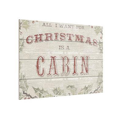 Trademark Fine Art June Erica Vess 'Cabin Christmas IV' Wood Slat Art