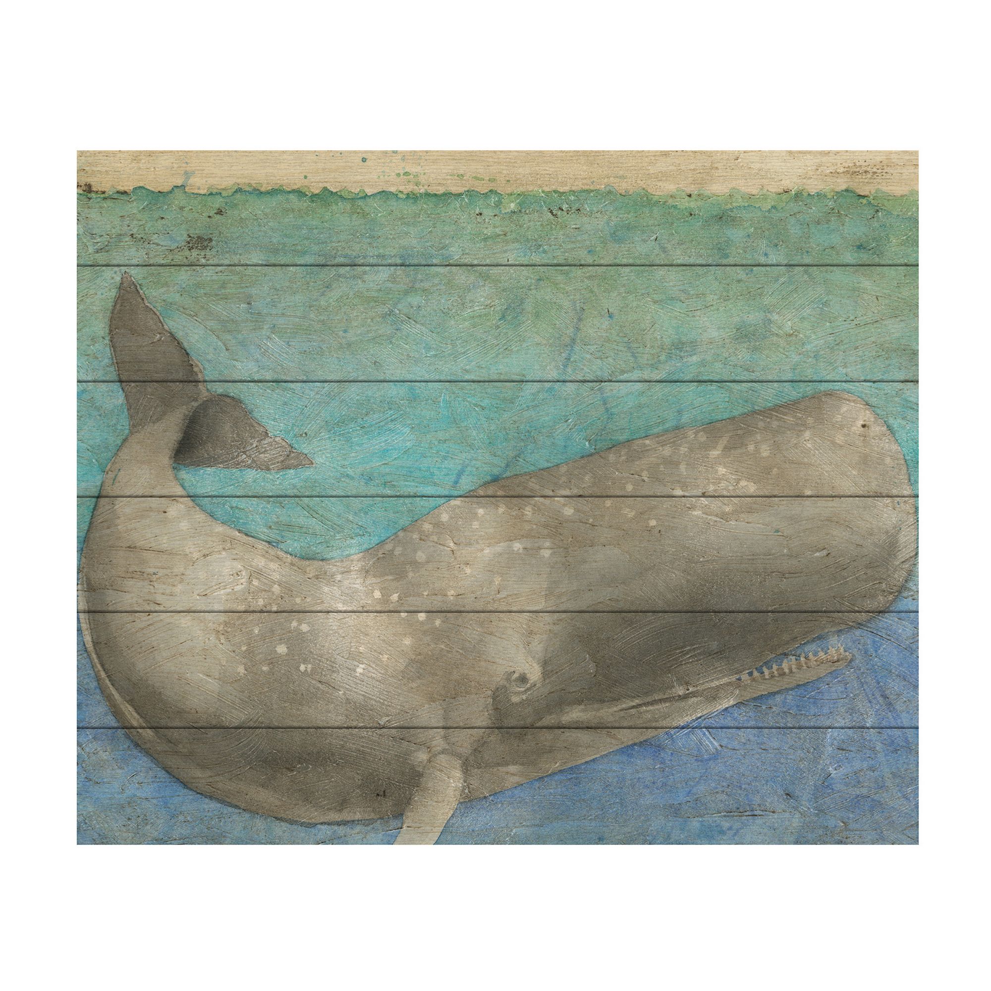 Trademark Fine Art Diving Whale Ii Wood Slat Wall Art, Multi