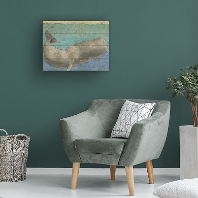 Trademark Fine Art Diving Whale Ii Wood Slat Wall Art