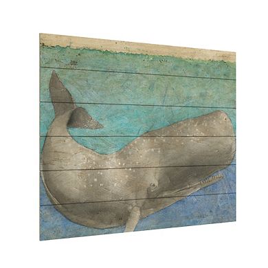 Trademark Fine Art Diving Whale Ii Wood Slat Wall Art