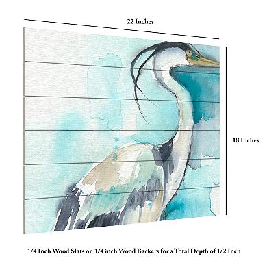 Trademark Fine Art Heron Splash I Wood Slat Wall Art