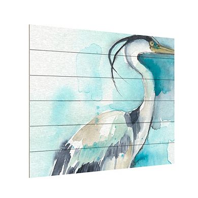 Trademark Fine Art Heron Splash I Wood Slat Wall Art
