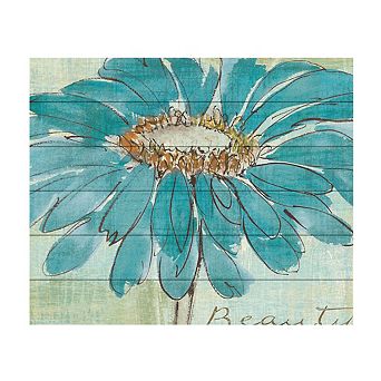 Trademark Fine Art Spa Daisies I Wood Slat Wall Art
