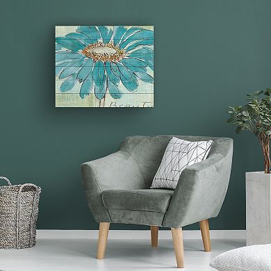 Trademark Fine Art Spa Daisies I Wood Slat Wall Art