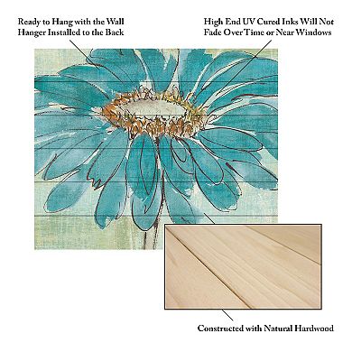 Trademark Fine Art Spa Daisies I Wood Slat Wall Art