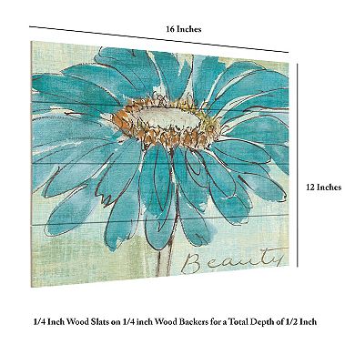 Trademark Fine Art Spa Daisies I Wood Slat Wall Art