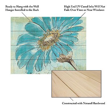 Trademark Fine Art Spa Daisies II Wood Slat Wall Art