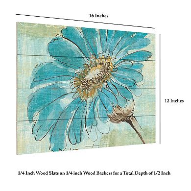 Trademark Fine Art Spa Daisies II Wood Slat Wall Art