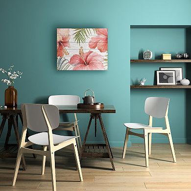 Trademark Fine Art Tropical Blush I Wood Slat Wall Art