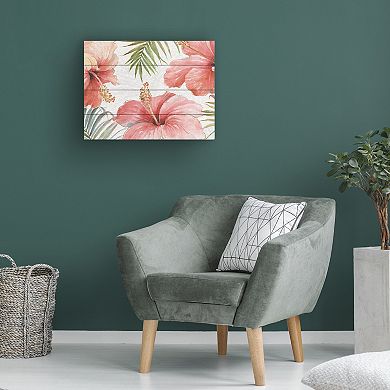 Trademark Fine Art Tropical Blush I Wood Slat Wall Art