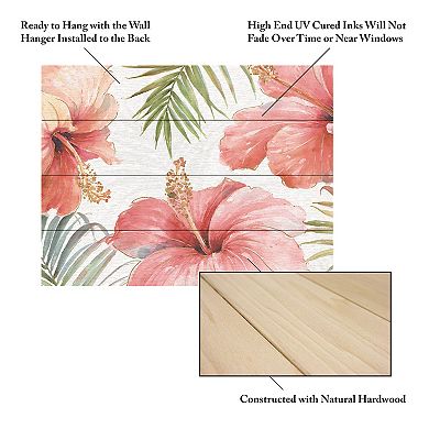 Trademark Fine Art Tropical Blush I Wood Slat Wall Art