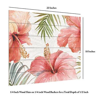 Trademark Fine Art Tropical Blush I Wood Slat Wall Art