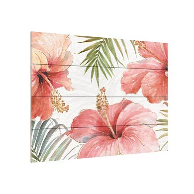 Trademark Fine Art Tropical Blush I Wood Slat Wall Art