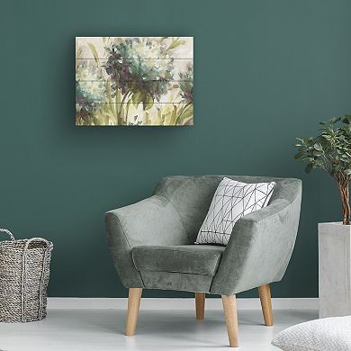 Trademark Fine Art Hydrangea Field Wood Slat Wall Art