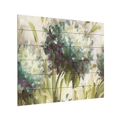 Trademark Fine Art Hydrangea Field Wood Slat Wall Art