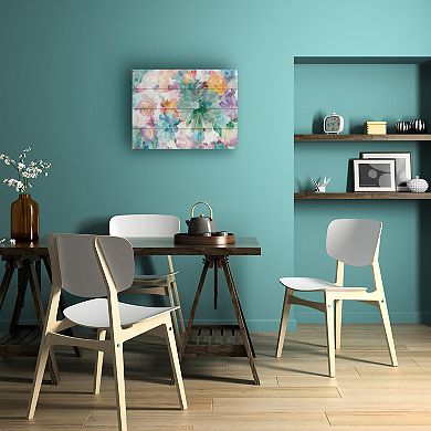 Trademark Fine Art Succulent Florals Crop Wood Slat Wall Art
