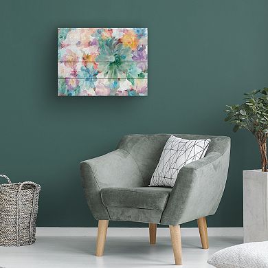 Trademark Fine Art Succulent Florals Crop Wood Slat Wall Art