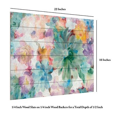 Trademark Fine Art Succulent Florals Crop Wood Slat Wall Art