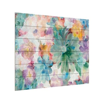 Trademark Fine Art Succulent Florals Crop Wood Slat Wall Art
