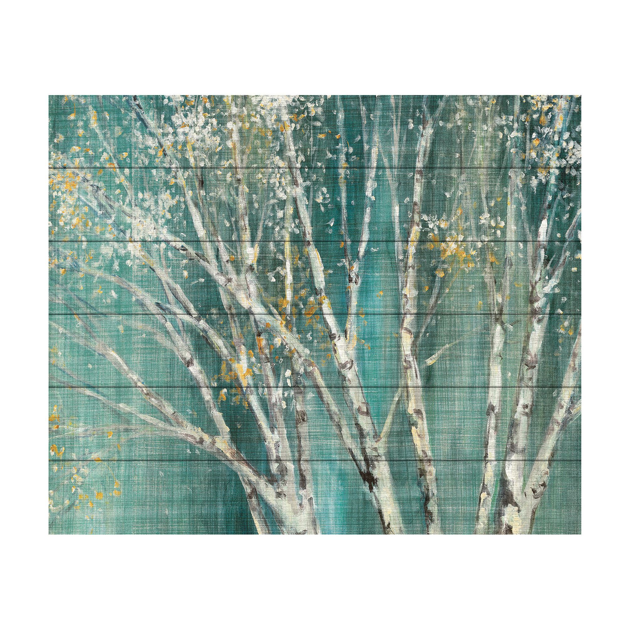 Trademark Fine Art Blue Birch Wood Slat Art, Multi