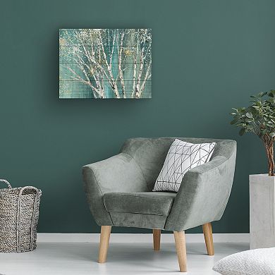 Trademark Fine Art 'Blue Birch' Wood Slat Art