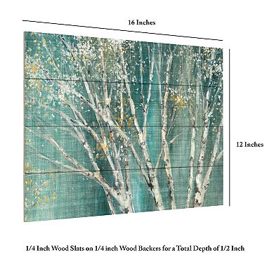 Trademark Fine Art 'Blue Birch' Wood Slat Art