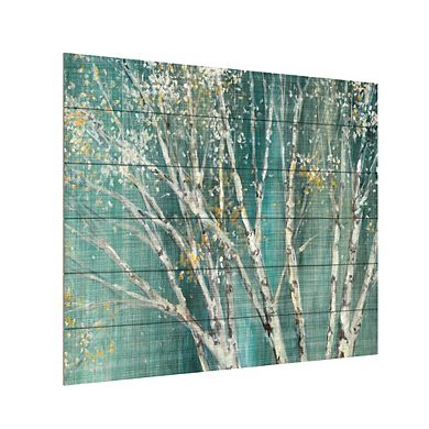 Trademark Fine Art 'Blue Birch' Wood Slat Art