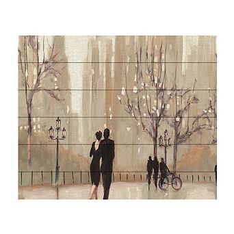 Trademark Fine Art An Evening Out Neutral Wood Slat Wall Art