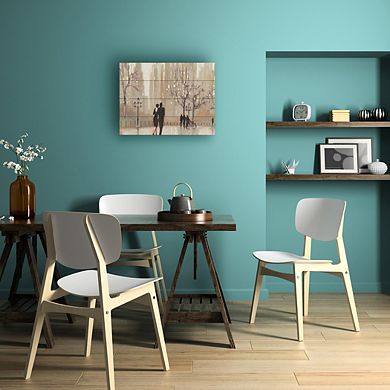 Trademark Fine Art An Evening Out Neutral Wood Slat Wall Art