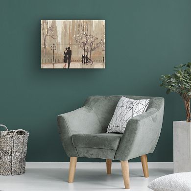 Trademark Fine Art An Evening Out Neutral Wood Slat Wall Art