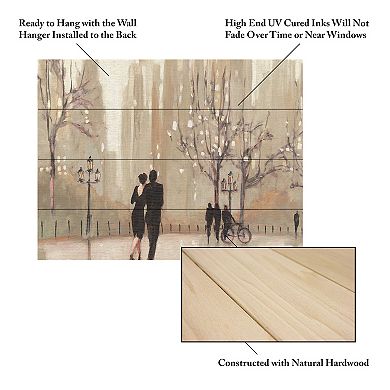 Trademark Fine Art An Evening Out Neutral Wood Slat Wall Art