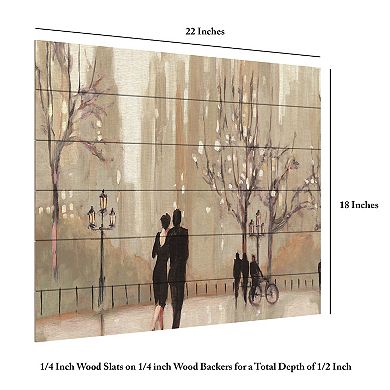 Trademark Fine Art An Evening Out Neutral Wood Slat Wall Art
