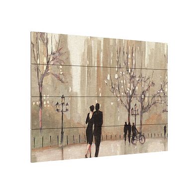 Trademark Fine Art An Evening Out Neutral Wood Slat Wall Art