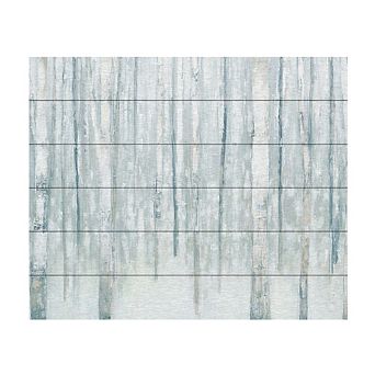 Trademark Fine Art 'Birches in Winter Blue Gray' Wood Slat Art