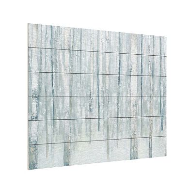 Trademark Fine Art 'Birches in Winter Blue Gray' Wood Slat Art