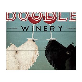 Trademark Fine Art 'Doodle Wine' Wood Slat Art