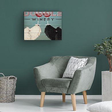 Trademark Fine Art 'Doodle Wine' Wood Slat Art