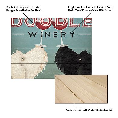 Trademark Fine Art 'Doodle Wine' Wood Slat Art