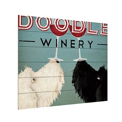 Trademark Fine Art 'Doodle Wine' Wood Slat Art