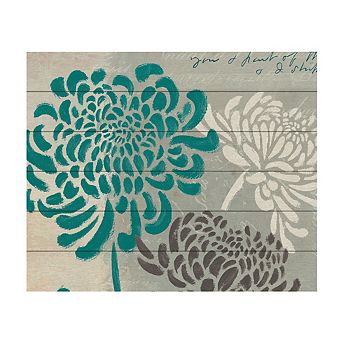 Trademark Fine Art Chrysanthemums I Wood Slat Wall Art