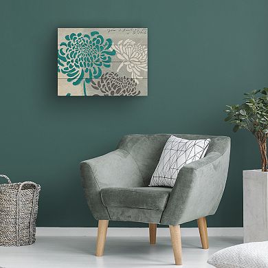 Trademark Fine Art Chrysanthemums I Wood Slat Wall Art