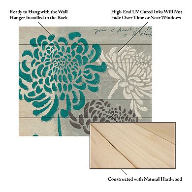 Trademark Fine Art Chrysanthemums I Wood Slat Wall Art