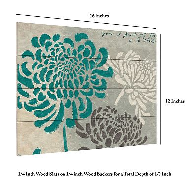 Trademark Fine Art Chrysanthemums I Wood Slat Wall Art